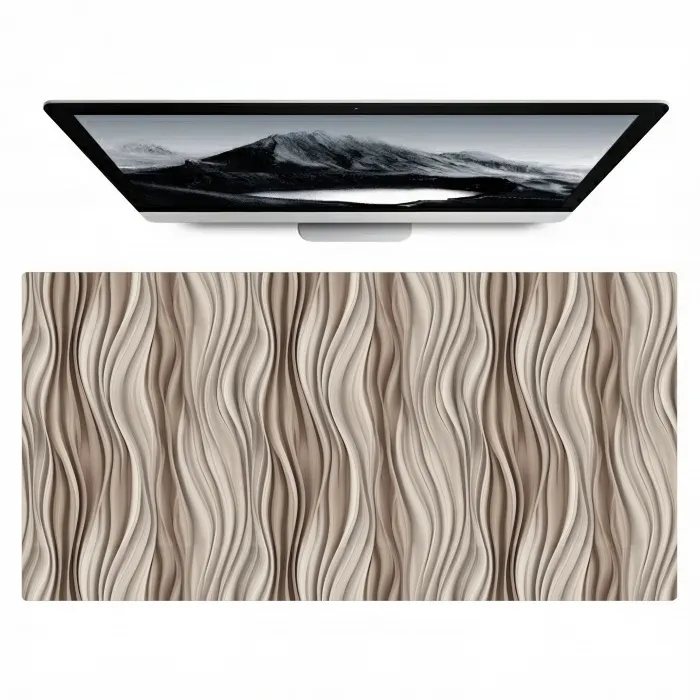 Golven - 3D - Crème Muismat XXL klein 681 -zzz3d