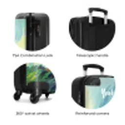 Groene Monstertruck met Penseelstreken NBS - Handbagage koffer - Kinderen Unisex middel zzzzzzzbolletjes_ENG