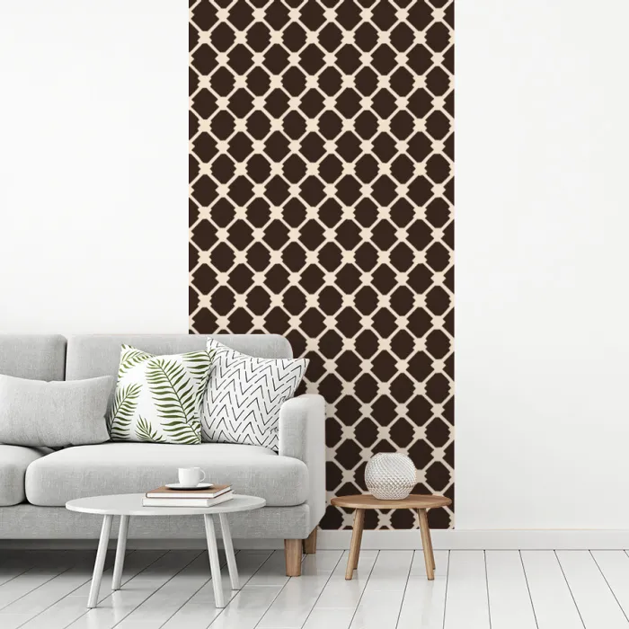 Bruin - Ruitpatroon - Geometrisch fotobehang vinyl groot 64 -woonkamer