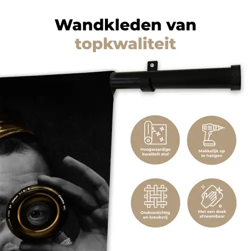 Willem van Oranje - Adriaen Thomasz - Goud - Lens Wandkleed katoen klein -sfeer2
