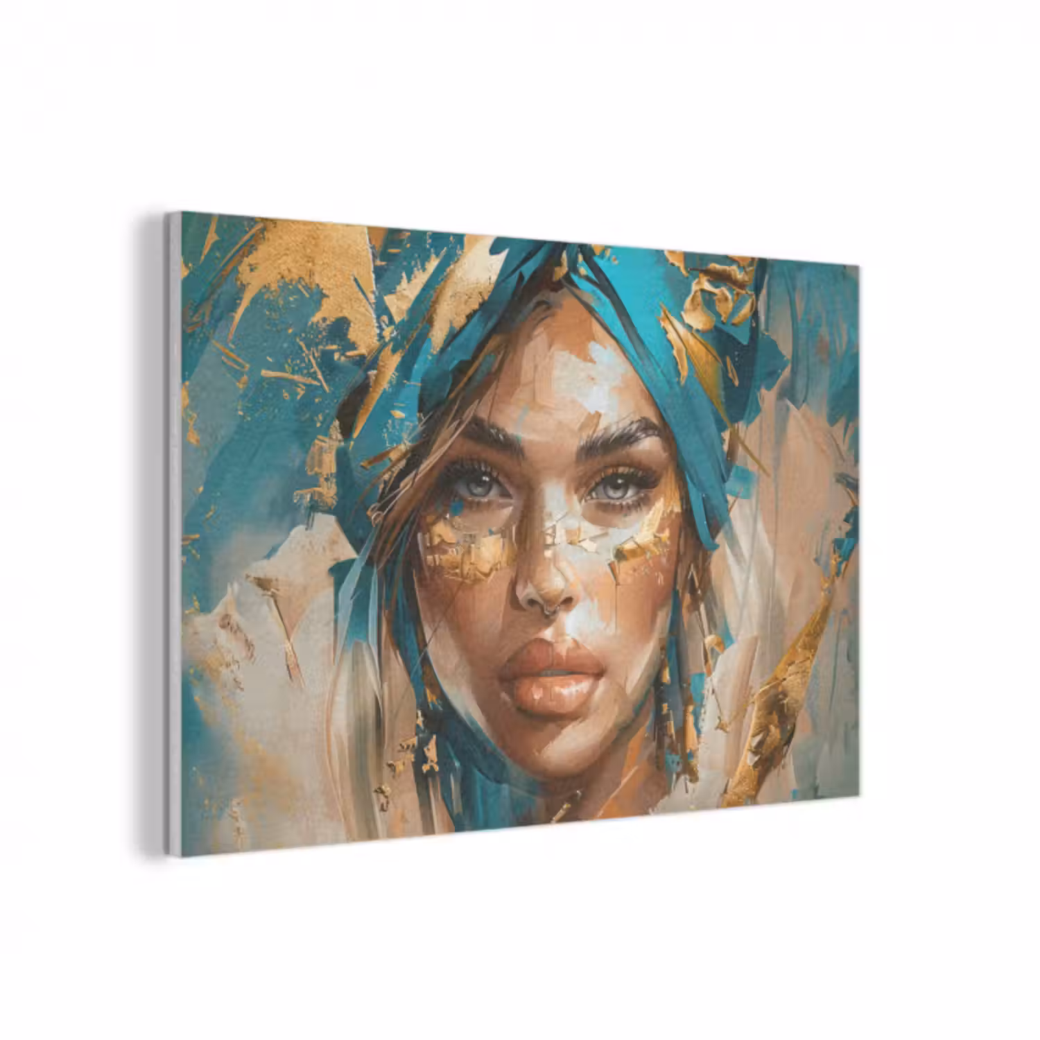 Akustikbild - Frau - Porträt - Gold - Luxus - Blau