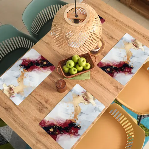 Rood - Abstract - Goud - Modern Placemat vinyl groot -zzsfeer5_Kitchenyeah-website