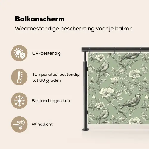Klassiek - Botanisch - Groen Balkonbeschermer Duitsland klein 596 -specs_NL
