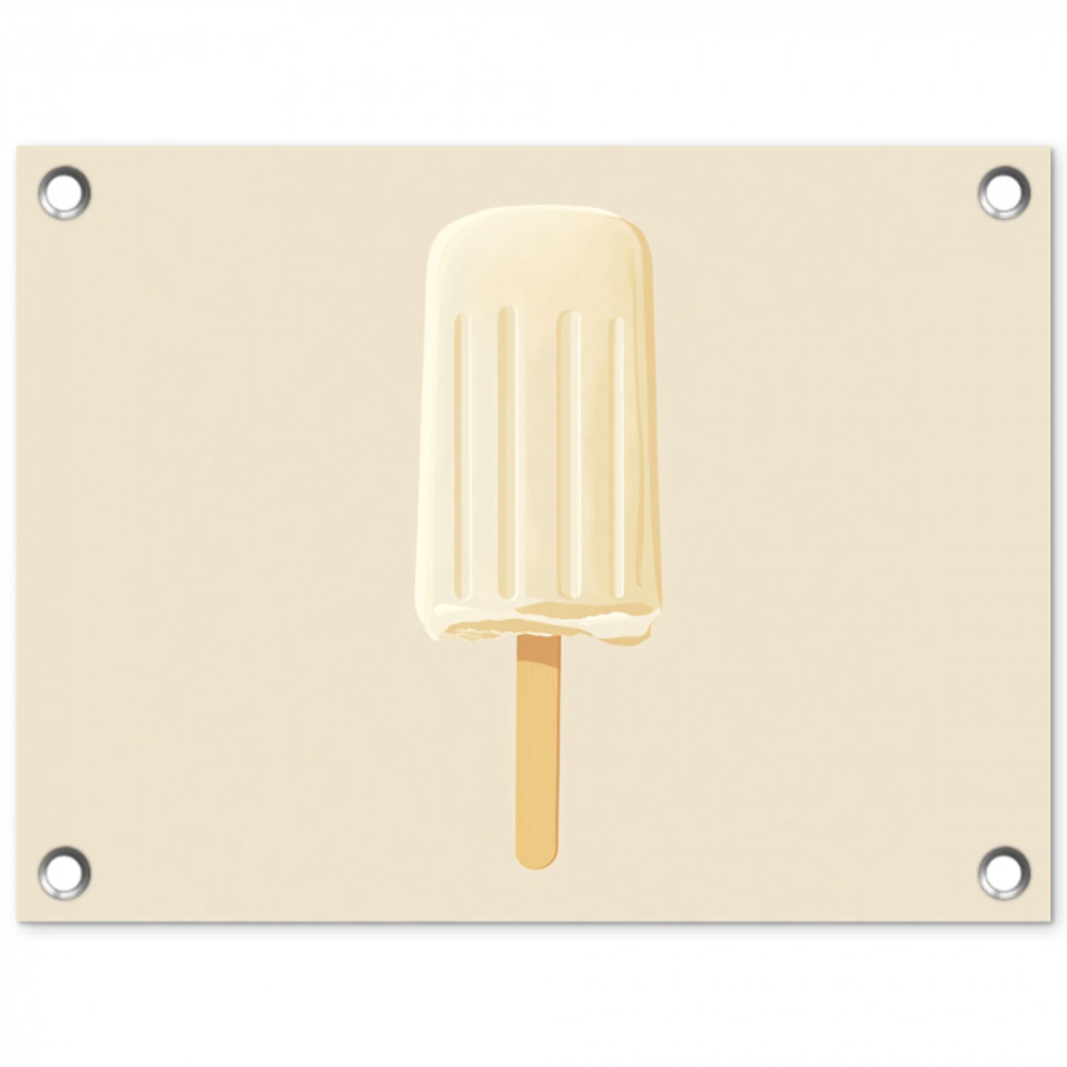 Minimalistisch - Waterijsje - Stokje - Beige tuinposter los doek klein -3d