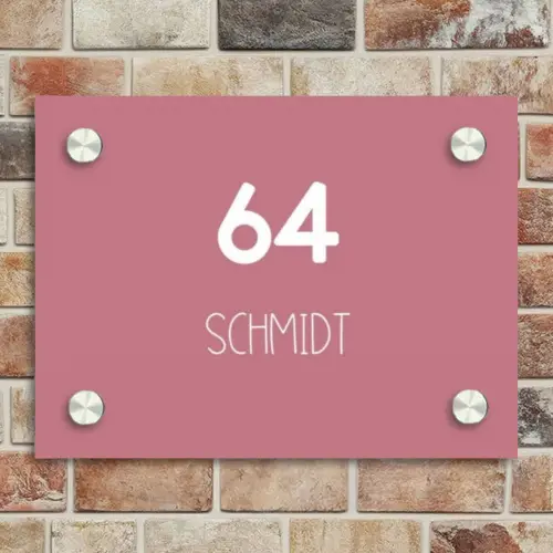 Oudroze - Modern Naambord Rechthoek middel -sfeer3