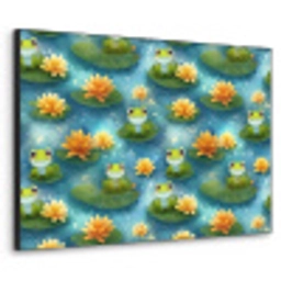 Kikker - Lelies - Groen Textielframe zwart klein 947 -3d