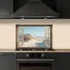 Doorkijk - Helmgras - Duinen - Zee - Landschap keuken achterwand spatscherm klein -sfeer1