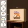 Luiaard - Vos - Kat - Slaperig Light Box met batterij (Wandlamp kind) middel -USP_websiteoverzichtNL