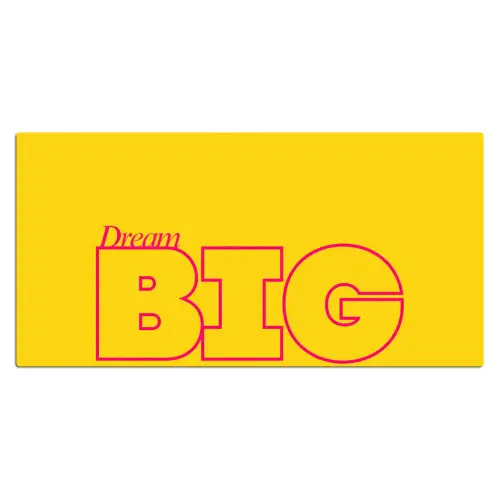 Dream big - Geel - Grafisch Muismat XXL klein -3d_leeg
