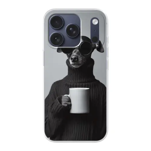 Coltrui - Hond - Bril - Mok Telefoonhoesje iPhone 17 Pro klein -3d