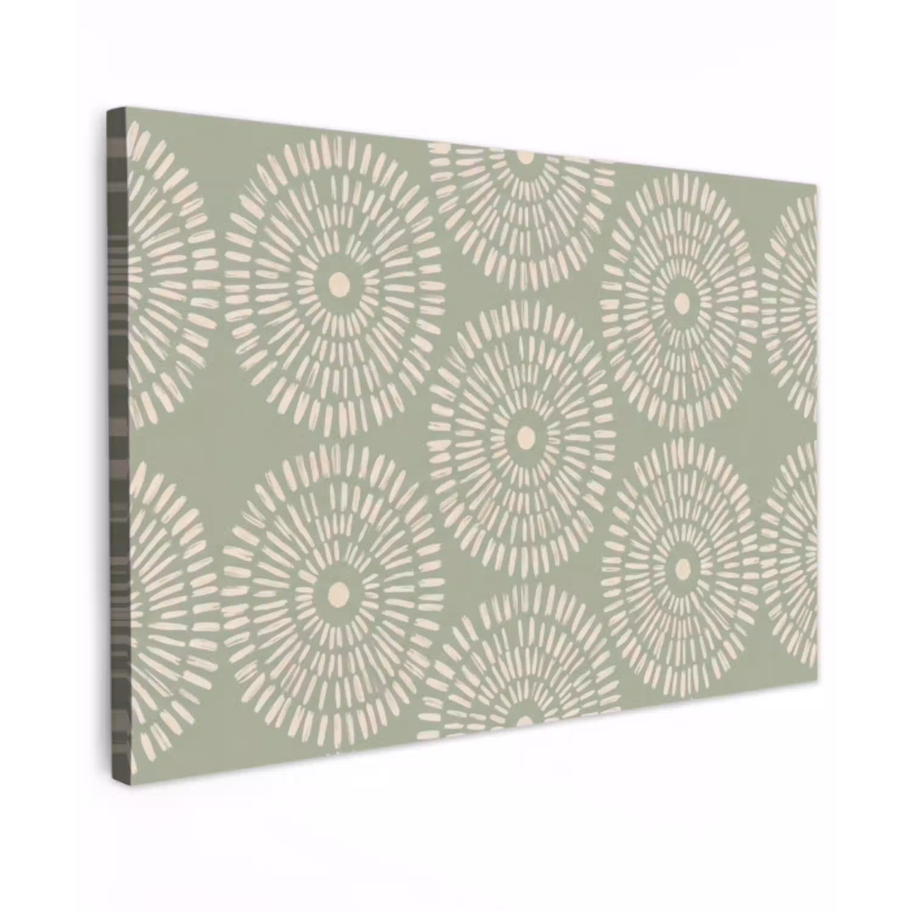 Patroon - Cirkels - Abstract - Modern - Groen canvas 2cm klein -z3d