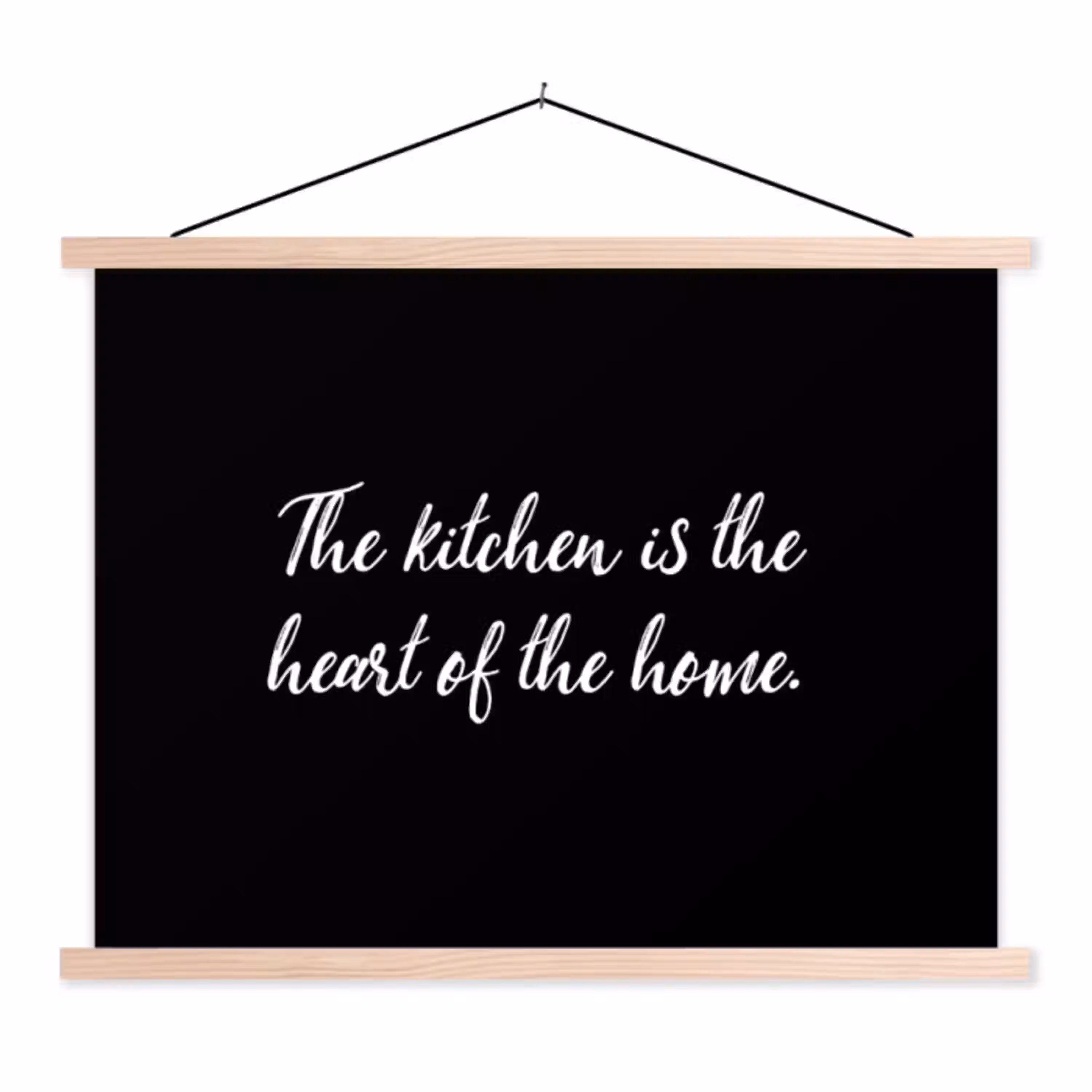 Spreuken - Koken - Thuis - The kitchen is the heart of the home - Quotes textielposter latten blank klein -3d