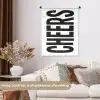 Retro - Cheers - Zwart - Decoratie Wandkleed katoen klein -sfeer1
