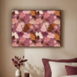 Bloem - Patroon - Roze Textielframe zwart klein 947 -sfeer1