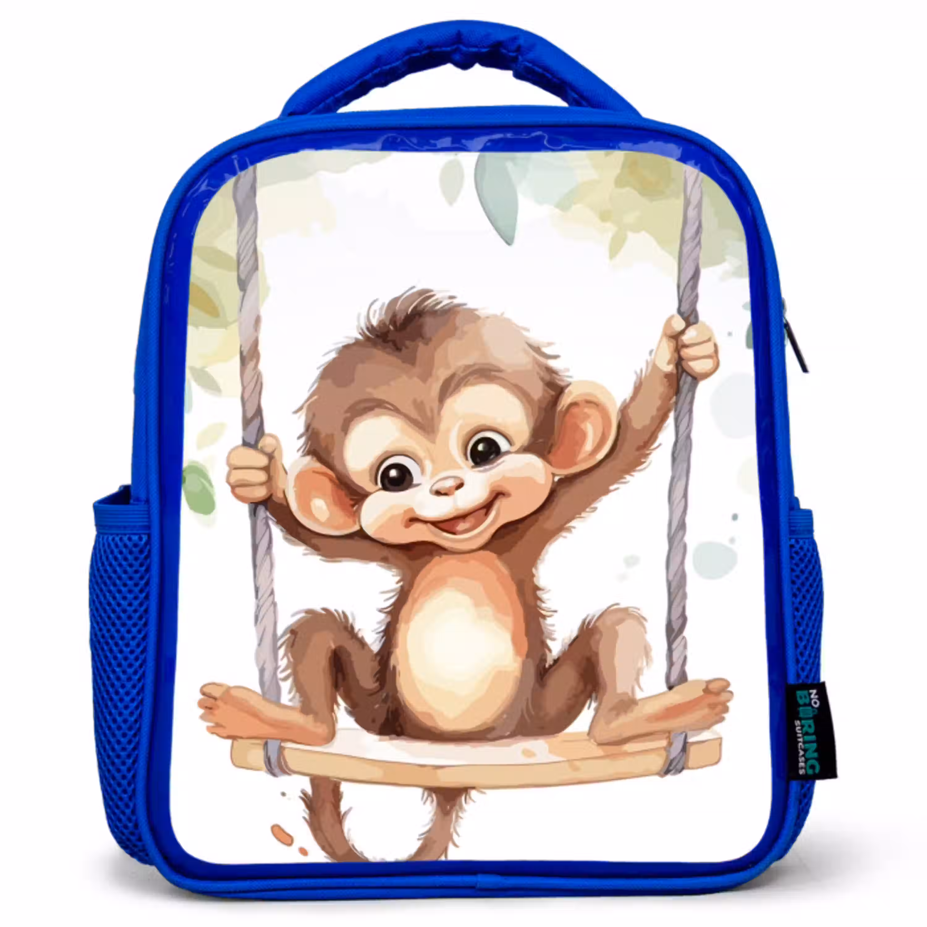 Aap - Dier - Kinderen - Jungle Kinderrugzak - Blauw middel -3d