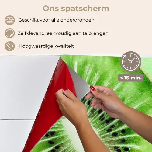 Kiwi - Groen - Fris keuken achterwand spatscherm klein -spatscherm_NL