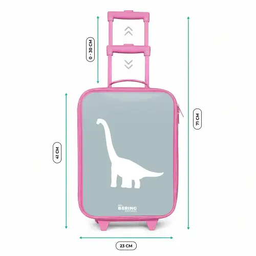 Blauw met Brachiosaurus dino Kinderkoffer - Roze klein -productfoto_formaten