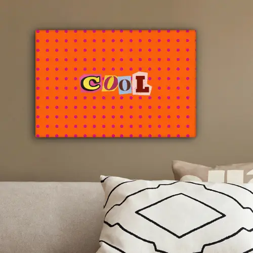 Cool - Stippen - Oranje canvas 2cm klein -sfeer3