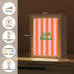 Strepen - Oranje - Verticaal - Ciao bella Light Box met kabel (Tafellamp) klein -USP_DE