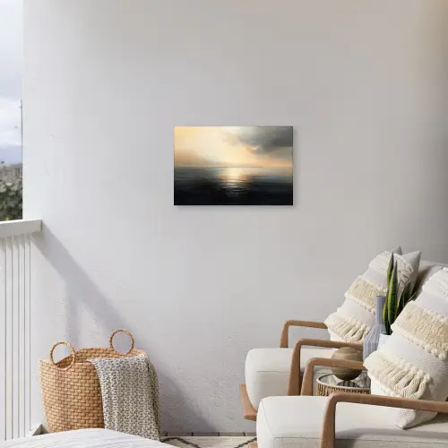 Zon - Horizon - Zee Tuinposter op houten frame 2 cm dik klein -sfeer1