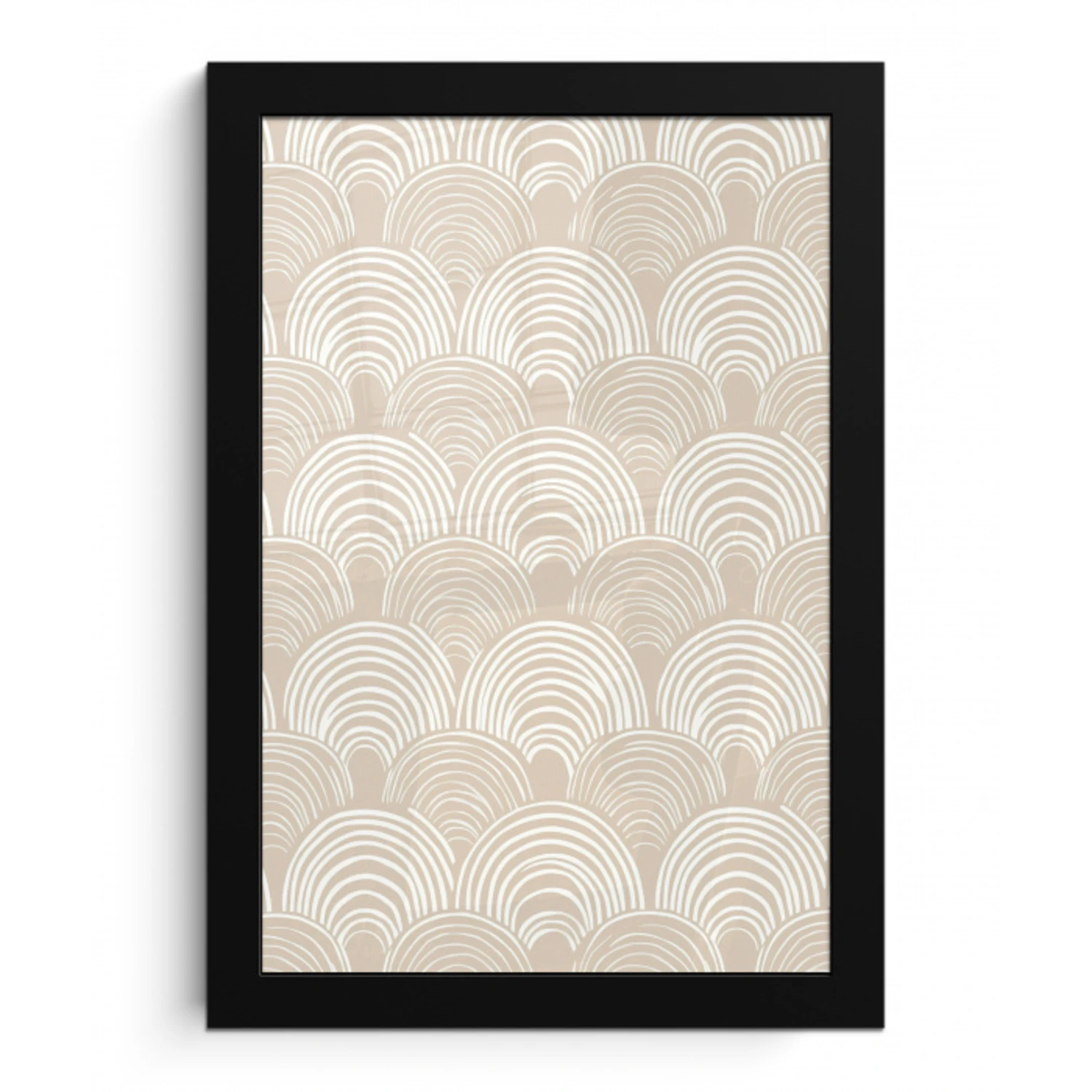 Golven - Structuur - Beige fotolijst zwart zonder passe partout klein 224 -3d