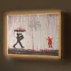 Regen - Graffiti - Man - Banksy Style Light Box met batterij (Wandlamp) middel -z3d_website