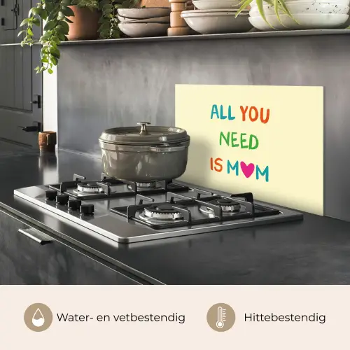 Hartje -  Moeder - Tekst - Kleurrijk keuken achterwand spatscherm klein -usp_NL