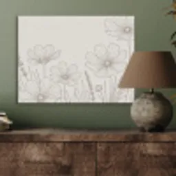 Minimalistisch - Modern - Bloemen - Beige PET vilt klein -sfeer2