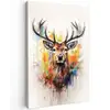 Hert - Ree - Gewei - Kunst - Verf - Dier - Kleurrijk canvas 2cm klein -z3d