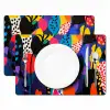 Bloemen - Bladeren - Abstract - Rood Placemat vinyl groot -zzsfeer2_Kitchenyeah-website