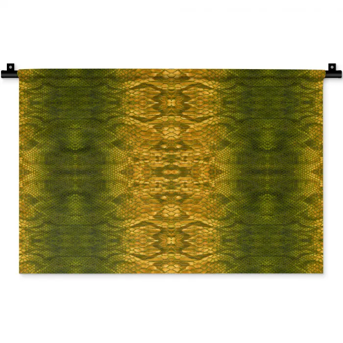 Slang - Boa - Geel - Groen Wandkleed katoen klein 269 -zz3d