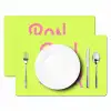 Groen - Roze bonjour - art-deco Placemat vinyl groot -zzsfeer2_Kitchenyeah-website