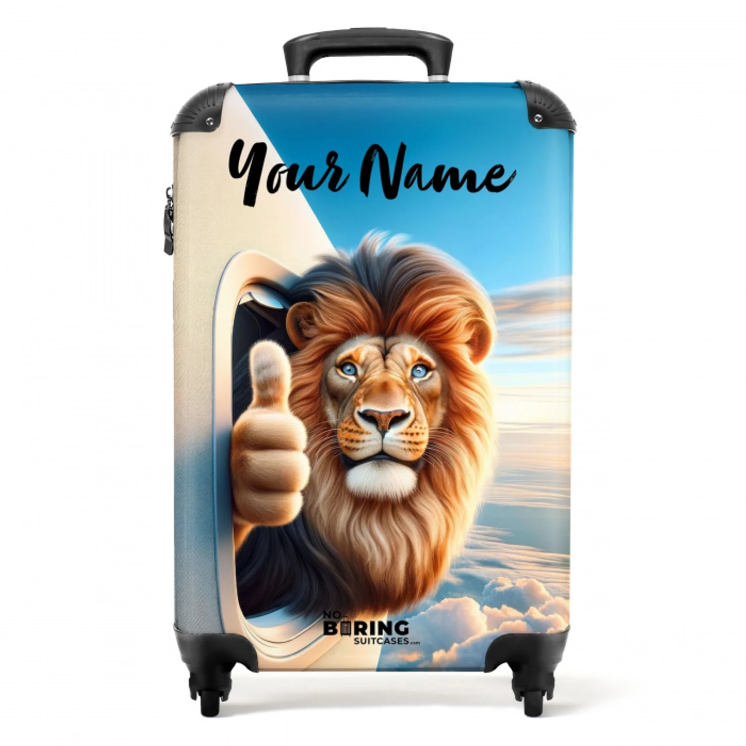 Luchtpiloot leeuw NBS - Handbagage koffer - Kinderen Unisex middel -productfoto_recht