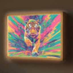 Tijger  - Wilde dieren - Kleurrijk - Verflook Light Box met batterij (Wandlamp) middel -z3d_website