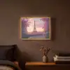 Eiffeltoren - Parijs - Roze Light Box met batterij (Wandlamp) middel -sfeer4