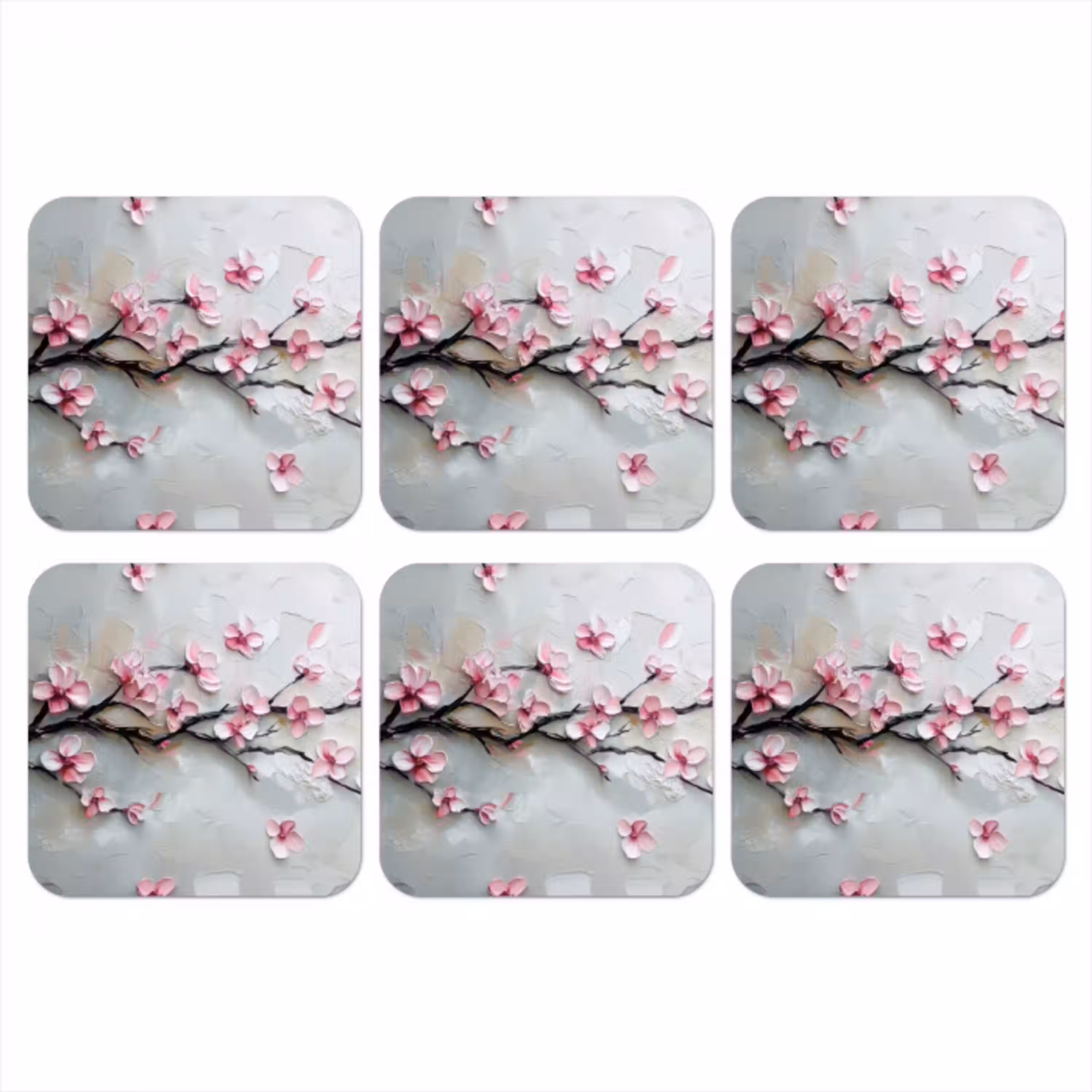 Bloesem - Kunstzinnig - Roze - Sakura onderzetter kurk middel -3d