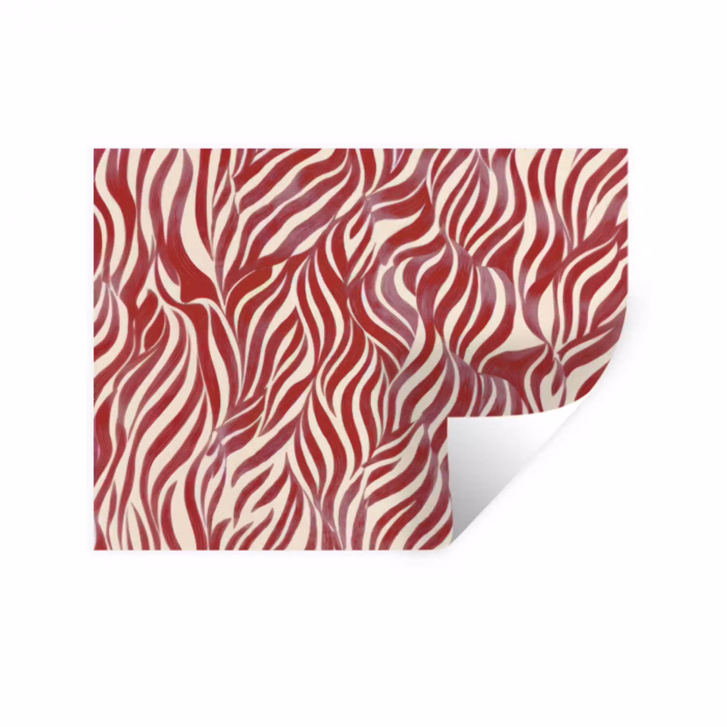 Golvende vormen - Abstract - Rood Muursticker middel -3d