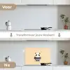 Panda - Beige - Minimalistisch keuken achterwand spatscherm klein -voor_na_NL