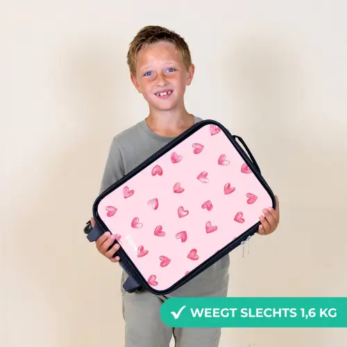 Roze hartjes Kinderkoffer - Zwart klein -sfeer4_NL