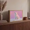Poolvos - Sneeuw - Roze Light Box met batterij (Wandlamp) middel -sfeer2