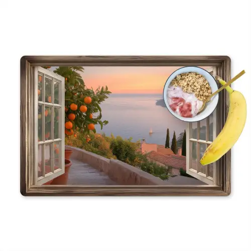 Doorkijk - Uitzicht - Meer - Landschap Placemat vinyl groot -zzzproduct_Kitchenyeah-website
