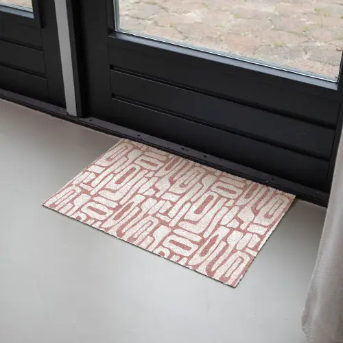 Roze - Wit - Organisch Deurmat klein 898 -sfeer2