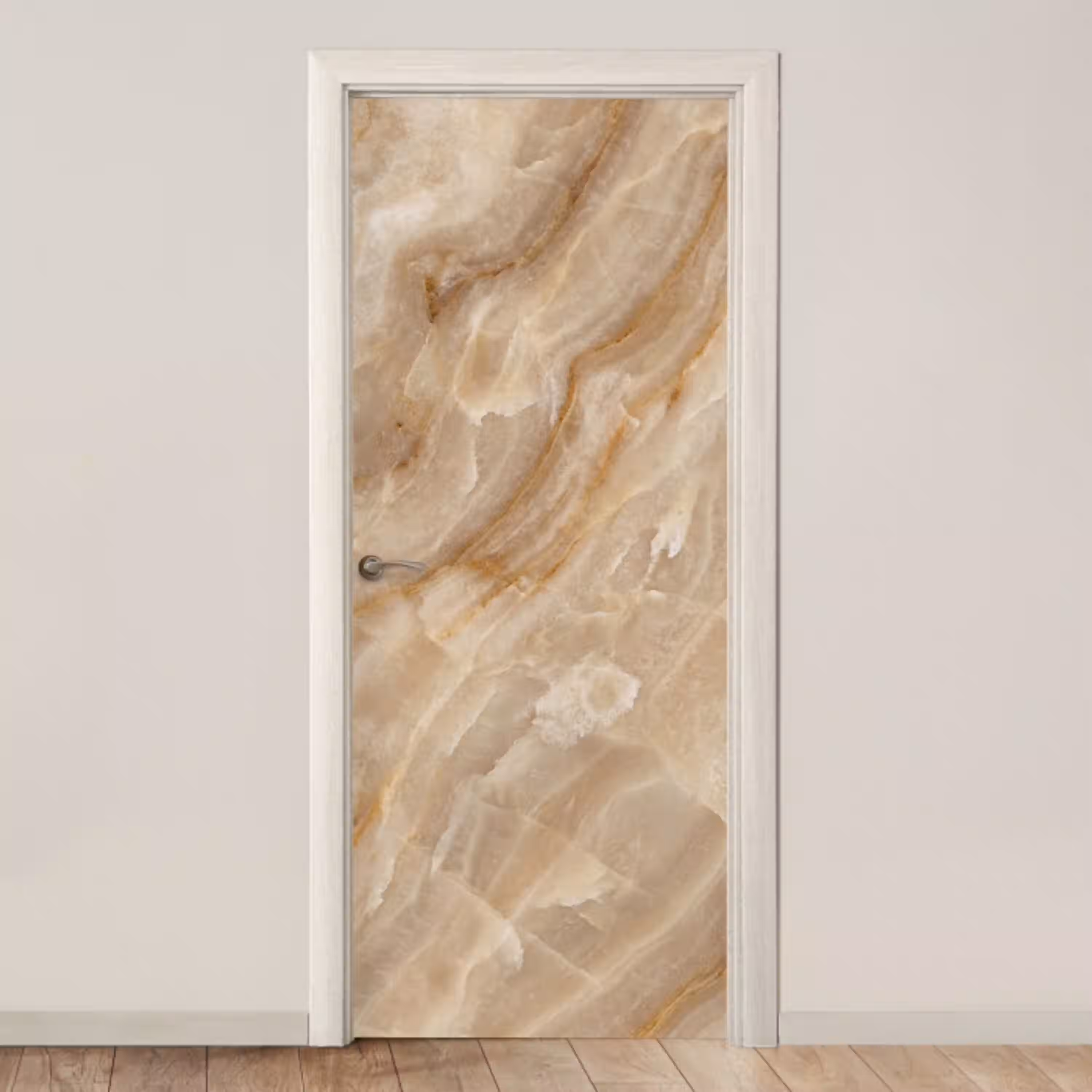Steen - Ader - Natuur - Modern - Beige deurposter klein -3d_beige