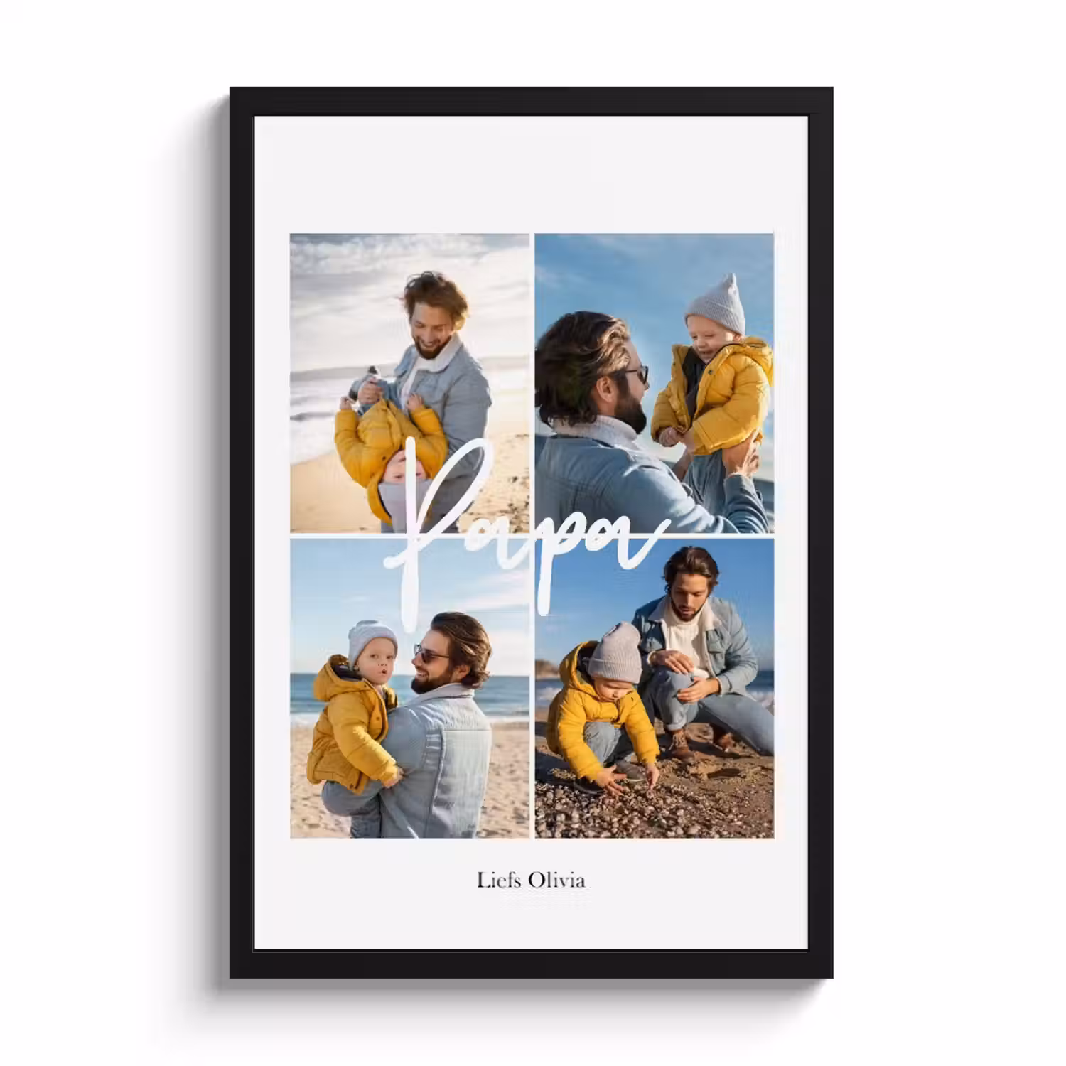 Poster mit Rahmen - Papa Collage