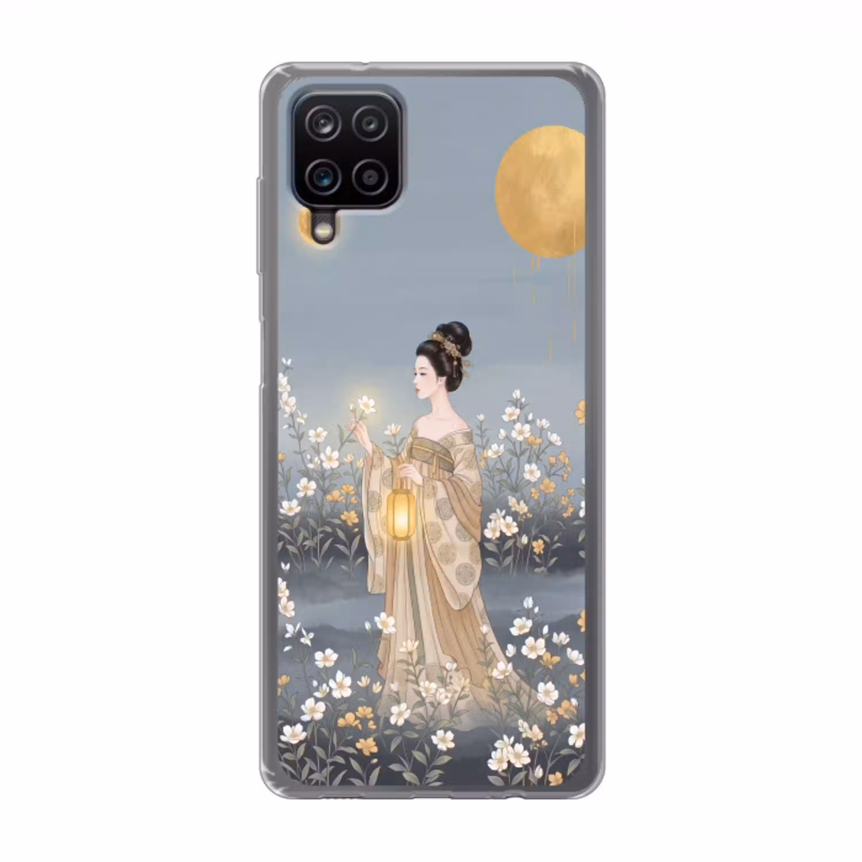 Aziatisch - Vrouw - Kimono Telefoonhoesje Samsung Galaxy A12 klein -3d