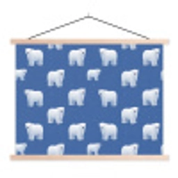 IJsbeer - Patroon - Blauw textielposter latten blank klein 122 -3d