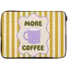 More coffee - Geel - Paars - Strepen - Mok laptophoes neopreen klein -zkaufland3dotto