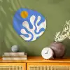 Minimalistisch - Organisch patroon - Blauw Wandcirkel Organisch Forex 3mm klein -sfeer2