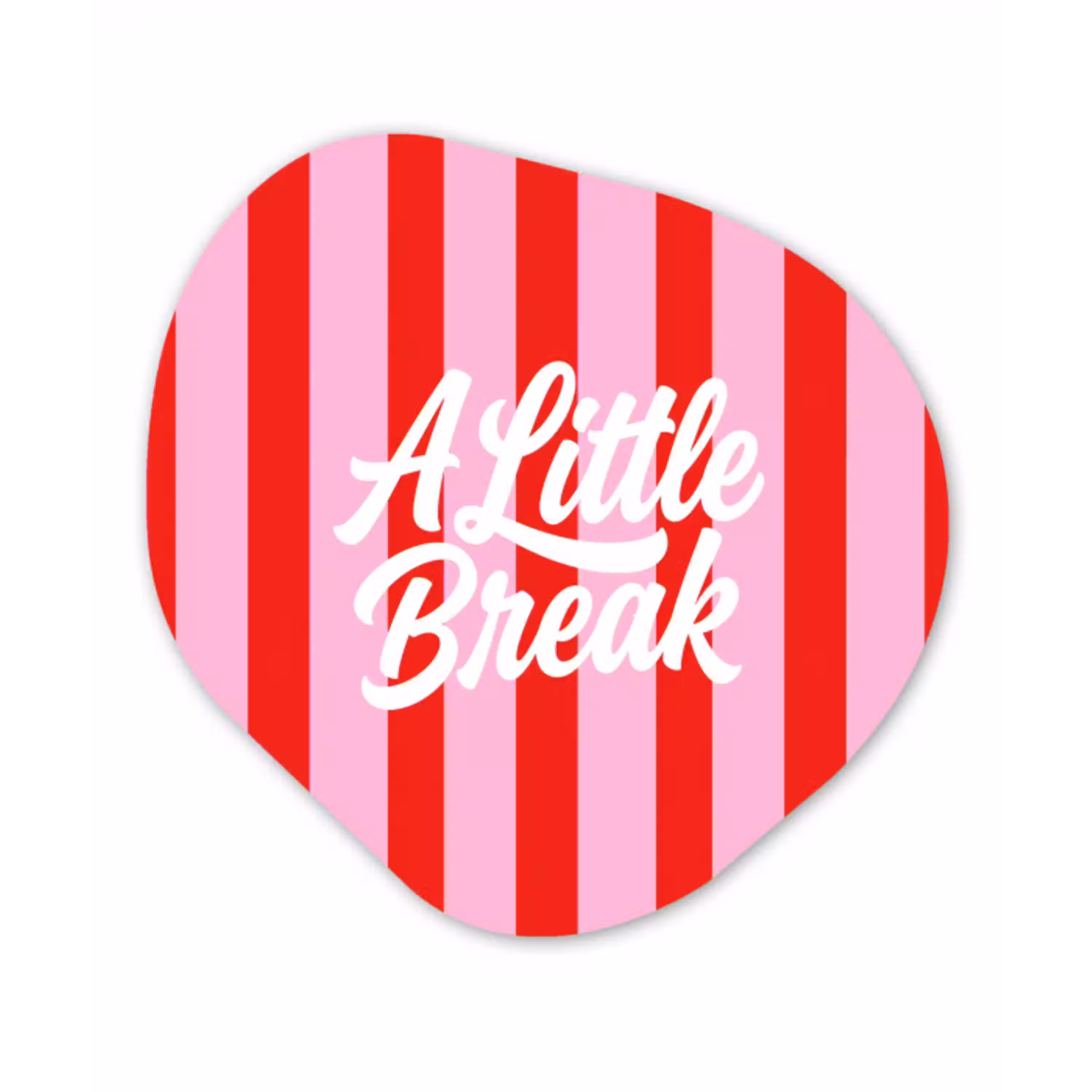 A Little Break - Strepen - Rood - Roze Wandcirkel Organisch Forex 3mm klein -3d