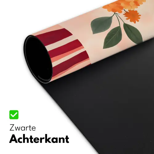 Vaas - Bloemen - Vlinder - Rood Muismat XXL klein -sfeer2
